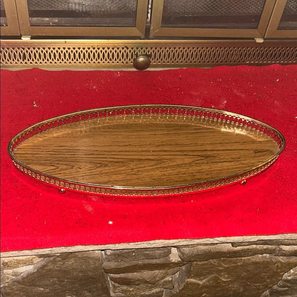 Vintage Oval Ornate Vanity Tray